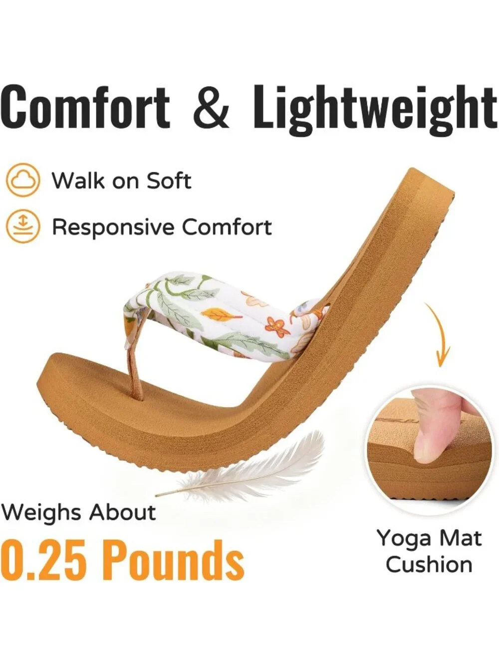 Women's Beige Khaki Summer Lightweight Soft Fabric Straps Flip Flops Sandals